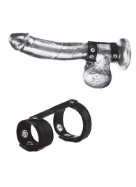 Утяжка на пенис с клёпками Duo Snap Cock And Ball Ring - BlueLine - купить с доставкой в Майкопе