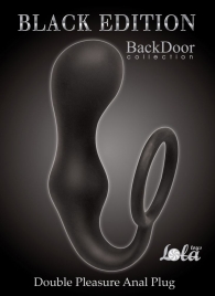 Чёрное эрекционное кольцо с анальной пробкой Double Pleasure Anal Plug - Lola Games - в Майкопе купить с доставкой