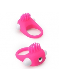 Розовое эрекционное кольцо с щеточкой LIT-UP SILICONE STIMU RING 5 - Dream Toys - в Майкопе купить с доставкой