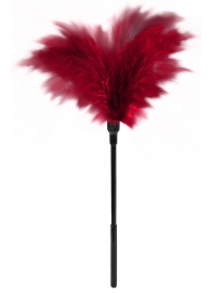 Пластиковая метелочка с красными пёрышками Small Feather Tickler - 32 см. - Blush Novelties - купить с доставкой в Майкопе