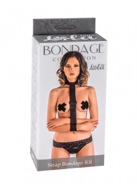 Ошейник с длинной лентой и наручниками Strap Bondage Kit Plus Size - Lola Games - купить с доставкой в Майкопе