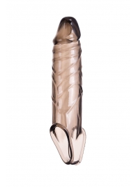 Дымчатая фаллическая насадка с подхватом и закрытой головкой - 16,2 см. - ToyFa - в Майкопе купить с доставкой