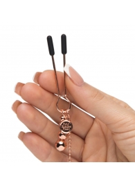 Золотистые зажимы для сосков и клитора All Sensation Nipple and Clitoral Chain - Fifty Shades of Grey - купить с доставкой в Майкопе