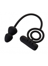 Чёрное эрекционное кольцо с вибропулькой и анальным хвостом - Erotist Adult Toys - в Майкопе купить с доставкой