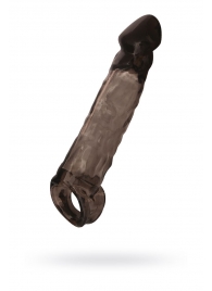 Чёрная насадка на пенис Tс подхватом - 19,5 см. - ToyFa - в Майкопе купить с доставкой