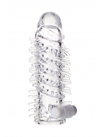 Насадка на пенис TOYFA A-Toys с вибропулей и шипами - 13,4 см. - A-toys - в Майкопе купить с доставкой