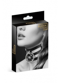 Чёрный тройной чокер с большим кольцом - Bijoux Pour Toi - купить с доставкой в Майкопе
