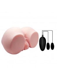 Телесный мастурбатор с двумя любовными тоннелями и вибрацией - Baile - в Майкопе купить с доставкой
