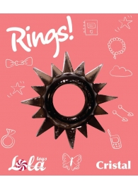 Чёрное эрекционное кольцо Rings Cristal - Lola Games - в Майкопе купить с доставкой