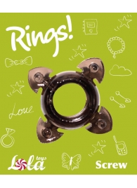 Чёрное эрекционное кольцо Rings Screw - Lola Games - в Майкопе купить с доставкой