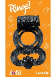 Чёрное эрекционное кольцо Rings Treadle с подхватом - Lola Games - в Майкопе купить с доставкой