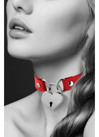 Красный чокер с замком в форме сердца - Bijoux Pour Toi - купить с доставкой в Майкопе
