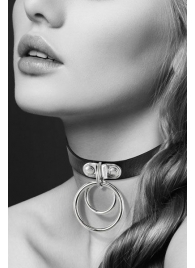 Черный чокер с двумя кольцами - Bijoux Pour Toi - купить с доставкой в Майкопе