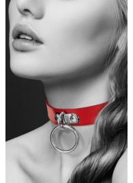 Красный узенький чокер с кольцом - Bijoux Pour Toi - купить с доставкой в Майкопе