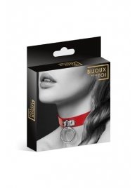 Красный узенький чокер с кольцом - Bijoux Pour Toi - купить с доставкой в Майкопе