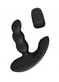 Черный силиконовый стимулятор простаты Levett Nitoc с пультом ДУ - Levett - в Майкопе купить с доставкой