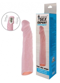 Телесная насадка с вибрацией Sex Expert - 18 см. - Sex Expert - в Майкопе купить с доставкой