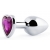 Серебристая анальная пробка с фиолетовым кристаллом-сердечком - 8 см. - Anal Jewelry Plug - купить с доставкой в Майкопе