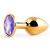Золотистая анальная пробка с фиолетовым стразом - 7,2 см. - Anal Jewelry Plug - купить с доставкой в Майкопе