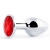 Серебристая анальная пробка с красным стразом - 7,2 см. - Anal Jewelry Plug - купить с доставкой в Майкопе