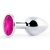 Серебристая анальная пробка с малиновым кристаллом - 7,2 см. - Anal Jewelry Plug - купить с доставкой в Майкопе