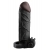 Чёрная вибронасадка с кольцом Vibrating Real Feel 2 Extension - 16 см. - Pipedream - в Майкопе купить с доставкой
