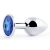 Анальное украшение BUTT PLUG  Small с синим кристаллом - 7 см. - Anal Jewelry Plug - купить с доставкой в Майкопе