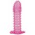Гелевая розовая насадка с шипами - 12 см. - Toyfa Basic - в Майкопе купить с доставкой