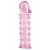 Гелевая розовая насадка на фаллос с шипами - 12 см. - Toyfa Basic - в Майкопе купить с доставкой