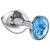 Большая серебристая анальная пробка Diamond Light blue Sparkle Large с голубым кристаллом - 8 см. - Lola Games - купить с доставкой в Майкопе