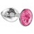 Малая серебристая анальная пробка Diamond Pink Sparkle Small с розовым кристаллом - 7 см. - Lola Games - купить с доставкой в Майкопе