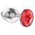 Малая серебристая анальная пробка Diamond Red Sparkle Small с красным кристаллом - 7 см. - Lola Games - купить с доставкой в Майкопе