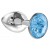 Малая серебристая анальная пробка Diamond Light blue Sparkle Small с голубым кристаллом - 7 см. - Lola Games - купить с доставкой в Майкопе