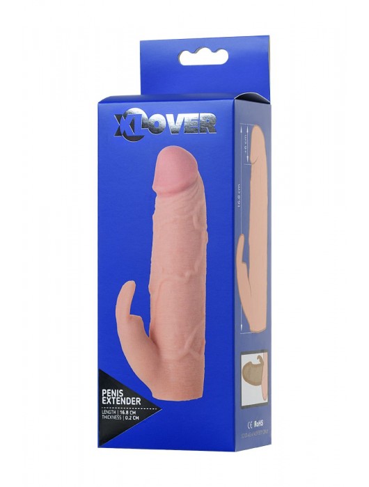 Телесная насадка Toyfa XLover для увеличения размера - 16,8 см. - ToyFa - в Майкопе купить с доставкой