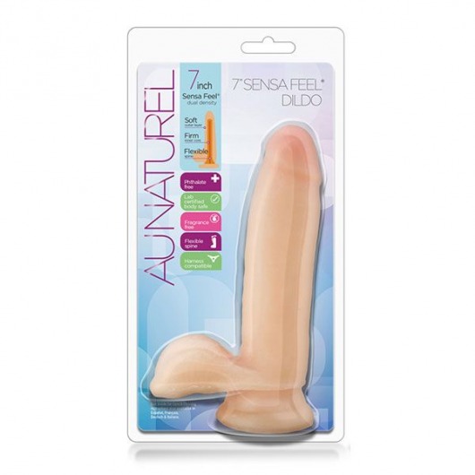 Телесный фаллоимитатор 7 inch Sensa Feel Dildo - 17,8 см. - Blush Novelties