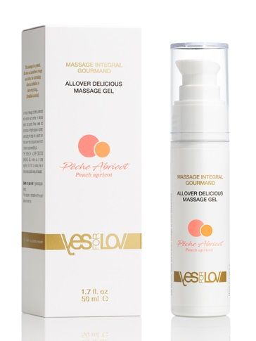 Универсальный массажный гель-смазка Allover Delicious Massage Gel с ароматом персика и аброкоса - 50 мл. - YESforLOV - купить с доставкой в Майкопе