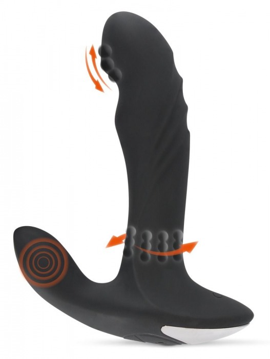 Черный вибромассажер простаты с функцией римминга Plug with Perineum Stimulator - 16,6 см. - Orion - в Майкопе купить с доставкой