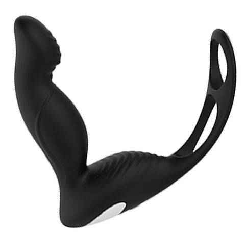 Черный вибромассажер простаты P-PLEASER W ERECTION ENHANCE - Dream Toys - в Майкопе купить с доставкой