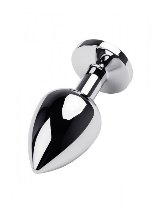 Серебристая коническая анальная пробка с красным кристаллом - 8 см. - ToyFa - купить с доставкой в Майкопе