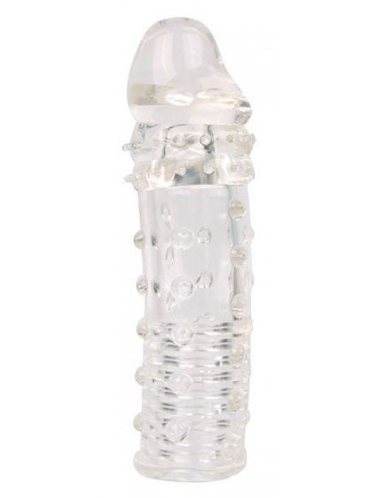 Закрытая прозрачная насадка-фаллос - 15 см. - Sex Expert - в Майкопе купить с доставкой