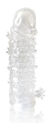 Закрытая прозрачная рельефная насадка Crystal sleeve - 13 см. - Erowoman-Eroman - в Майкопе купить с доставкой