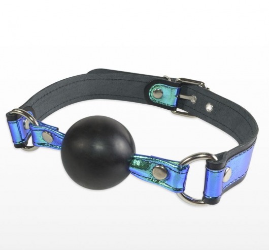 Кляп-шарик на чёрно-синих ремешках - Sitabella - купить с доставкой в Майкопе