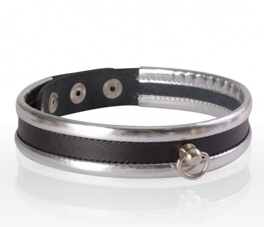 Узкий серебристо-черный ошейник - Sitabella - купить с доставкой в Майкопе
