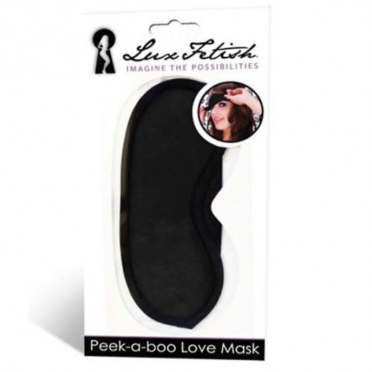 Черная маска на глаза Peek-a-Boo - Lux Fetish - купить с доставкой в Майкопе