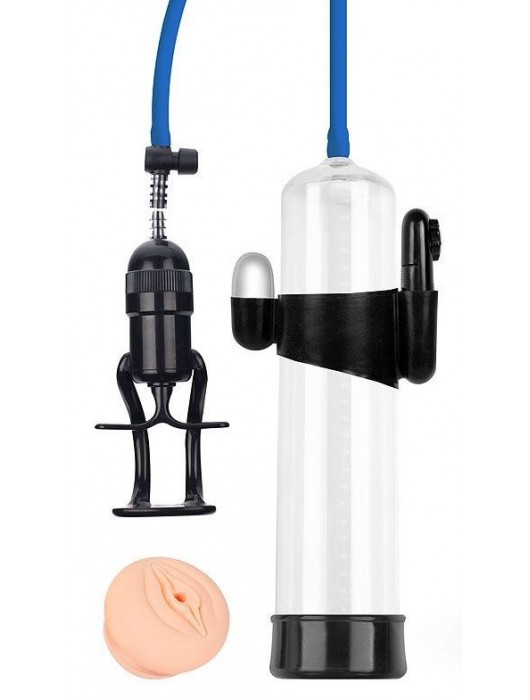 Прозрачная вакуумная вибропомпа Sex Expert с насадкой-вагиной - Sex Expert - в Майкопе купить с доставкой