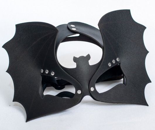 Черная кожаная маска на глаза  Летучая мышь - Sitabella - купить с доставкой в Майкопе