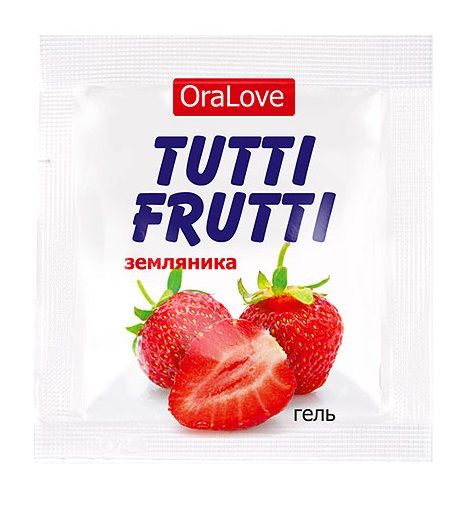 Пробник гель-смазки Tutti-frutti с земляничным вкусом - 4 гр. - Биоритм - купить с доставкой в Майкопе
