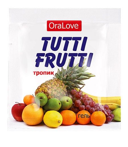 Пробник гель-смазки Tutti-frutti со вкусом тропических фруктов - 4 гр. - Биоритм - купить с доставкой в Майкопе