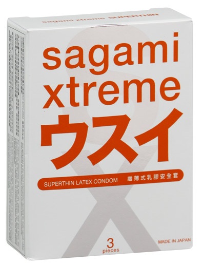 Ультратонкие презервативы Sagami Xtreme SUPERTHIN - 3 шт. - Sagami - купить с доставкой в Майкопе