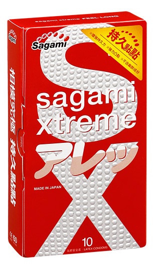 Утолщенные презервативы Sagami Xtreme Feel Long с точками - 10 шт. - Sagami - купить с доставкой в Майкопе